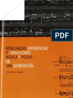 Semejanzas Diferencias y Variaciones Musica y Poesia de Una Generacion