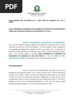 Modelo Ao Ordinria de Cobrana de Pagamento de Seguro de Vida Em Grupo Com Danos Morais e Antecipao de Tutela