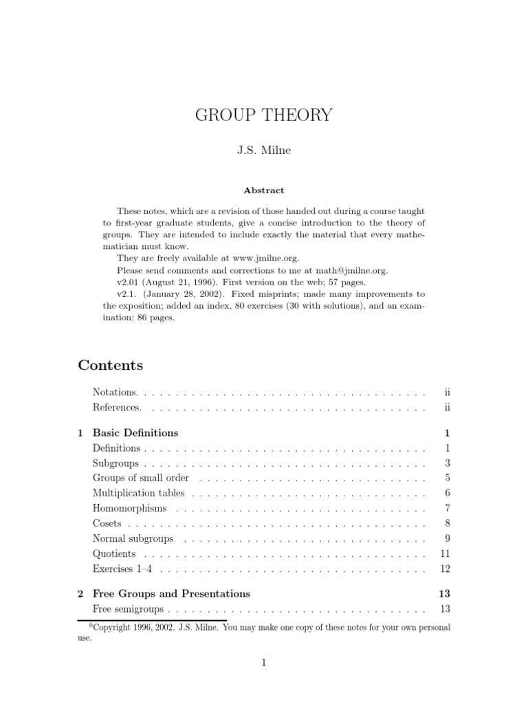Group Theory Textbook Pdf: Examples Of Group Theory – YJKSVZ