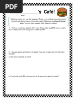 Math Café Menu and Pricing Guide | PDF
