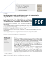 Rendimiento Psicologico Cuestionario Oviedo de Sueño