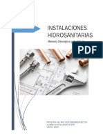 Memoria Descriptiva de La Instalacion Hidrosanitaria (Autoguardado)