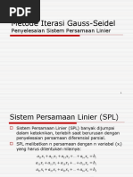 Metode Iterasi Gauss-Seidel