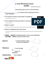 rocks and minerals quiz-2