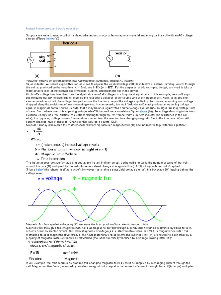 Below: Mutual Inductance and Basic Operation | PDF | Inductor | Transformer