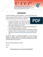 Comunicado Cen Del Sutep Declaraciones Canal n Hamer Villena