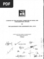 Parliamentary report on the Leadership Code (Amendment) Bill, 2016