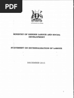 Statement by the Ministry of Gender Labour and Social Development on Externalisation of Labour