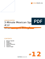 3-Minute Mexican Spanish S1 #12 What Are You Doing?: Lesson Notes
