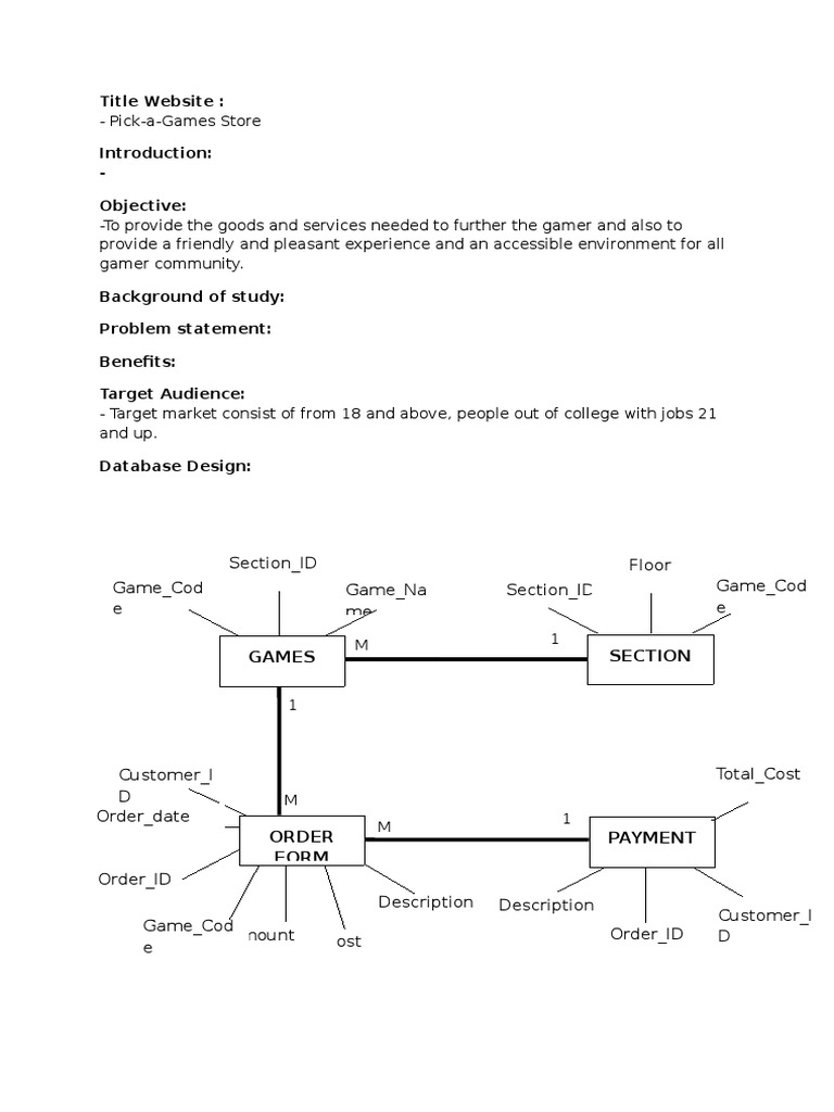 Project Proposal (Database Struture) | PDF | Games & Activities | Computers