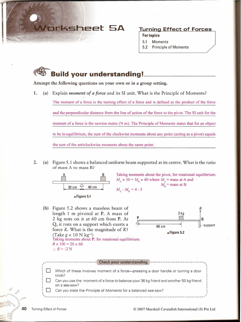 Worksheet5A Tuning Effect of Forces | PDF