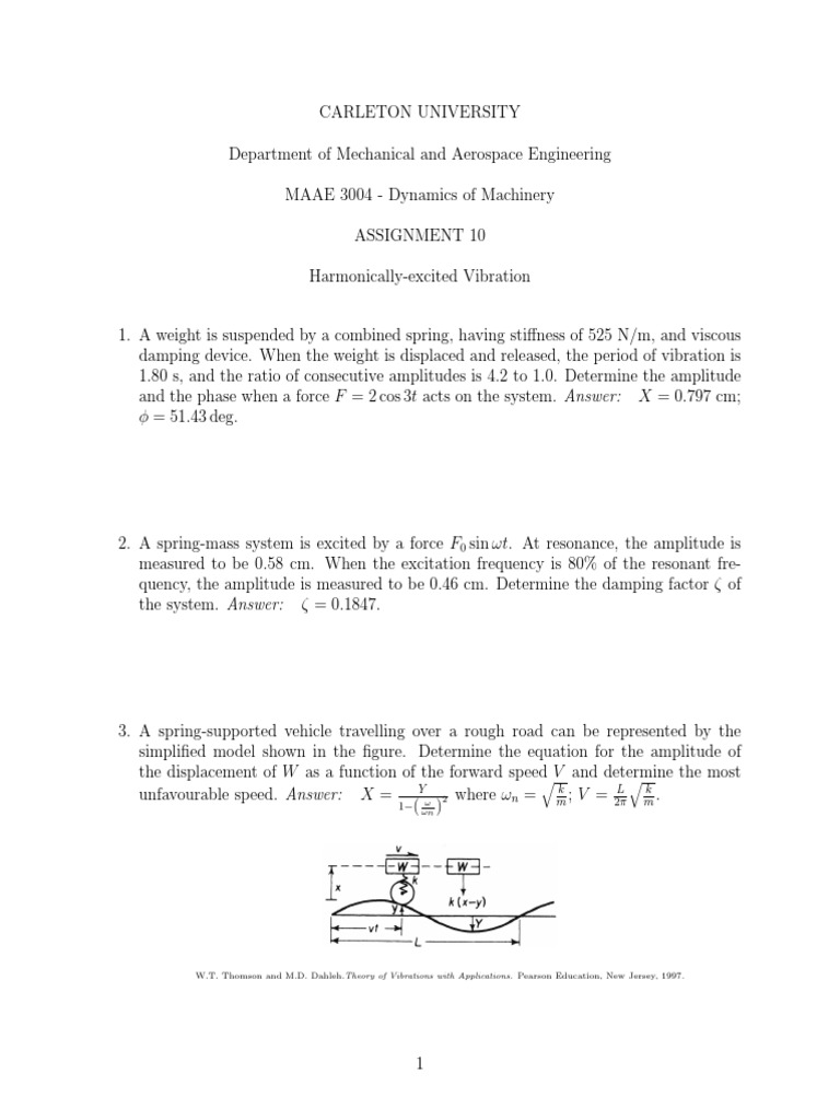 Dynamics of Machinery: Vibration Analysis | PDF