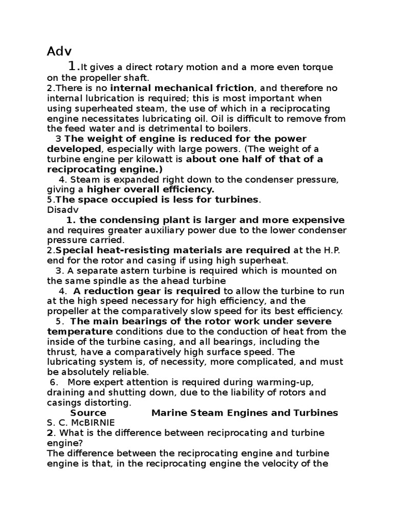 Advantages and Disadvantages of Steam Turbine PDF Steam Engine