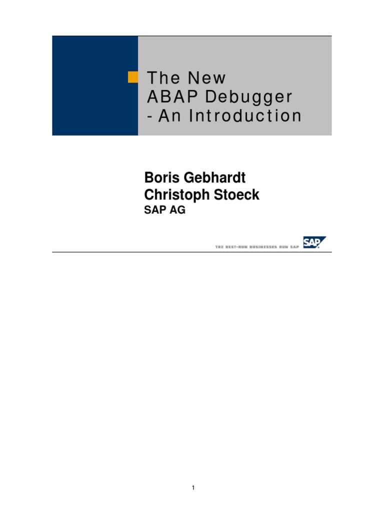 ABAP Debugger PDF | PDF