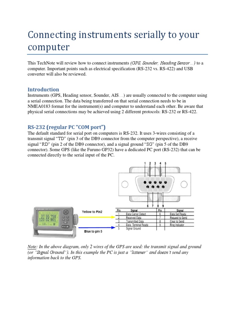 Serial Connection Guide for Instruments | PDF | Manufactured Goods ...