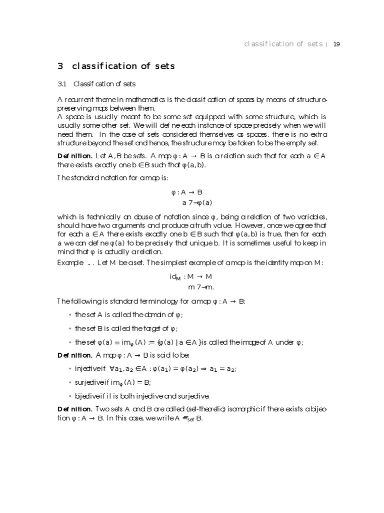 Classification of Sets PDF