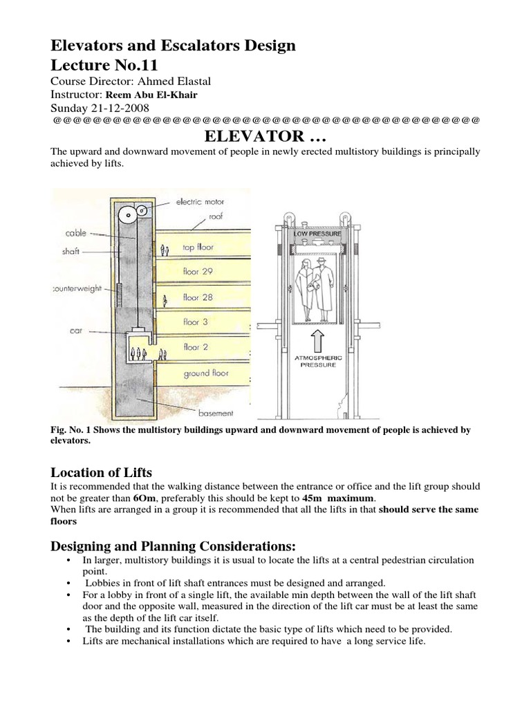 Elevator and Escalator Design Overview | PDF | Escalator | Elevator