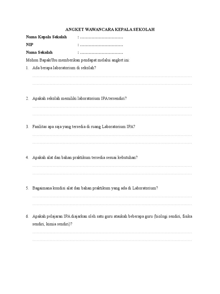 Contoh Angket | PDF