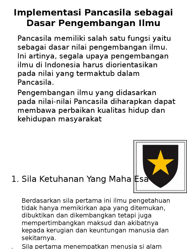 Pancasila sebagai Dasar Pengembangan Ilmu | PDF