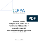 CEPA-Informe Laboral Primer Ano de Macri. Hasta 30 de Noviembre de 2016 1 .01 (1)