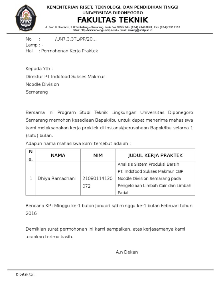 Kop Surat Pt Indofood Cbp Sukses Makmur - Contoh Kop Surat