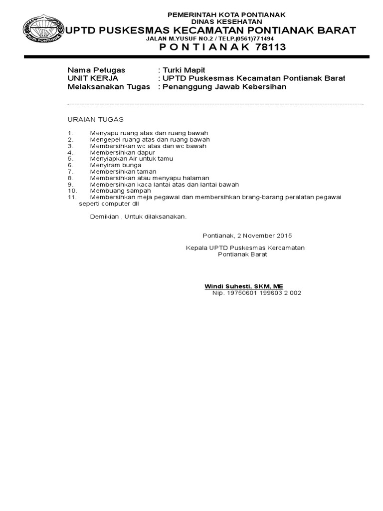 Uraian Tugas Cleaning Service PDF