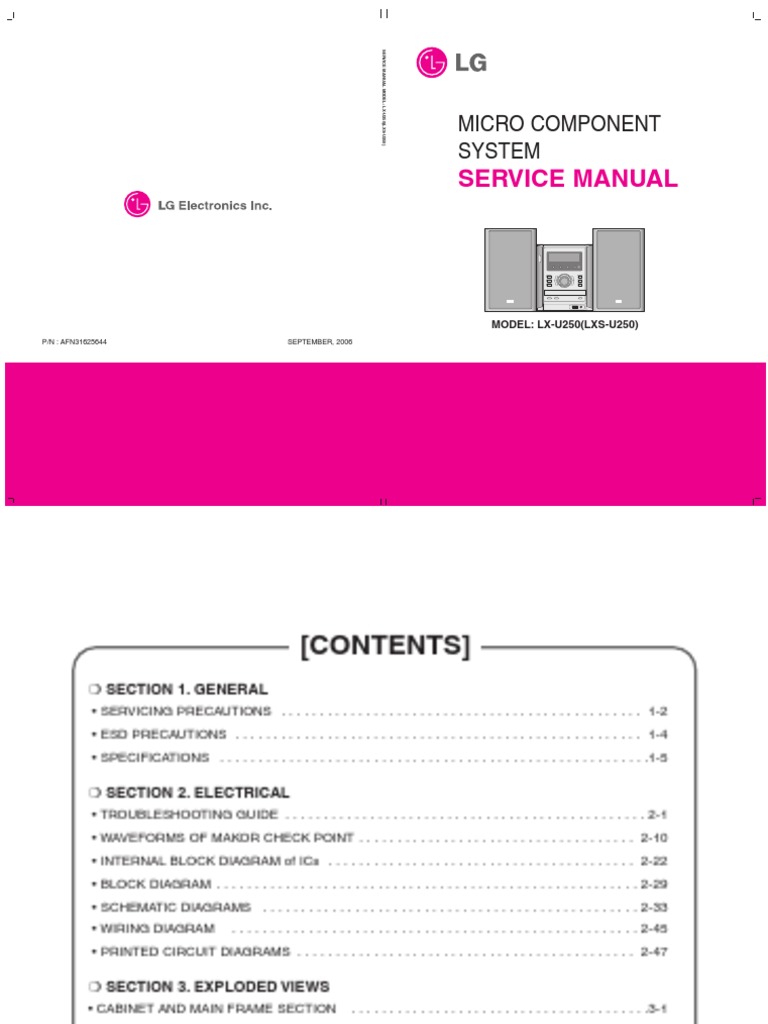 LG lx-u250 & lxs-u250 Service Manual | Electrostatic Discharge | Physical  Quantities