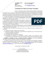 Oportunidade de Contratacao Em Projeto de Inovação Tecnologica