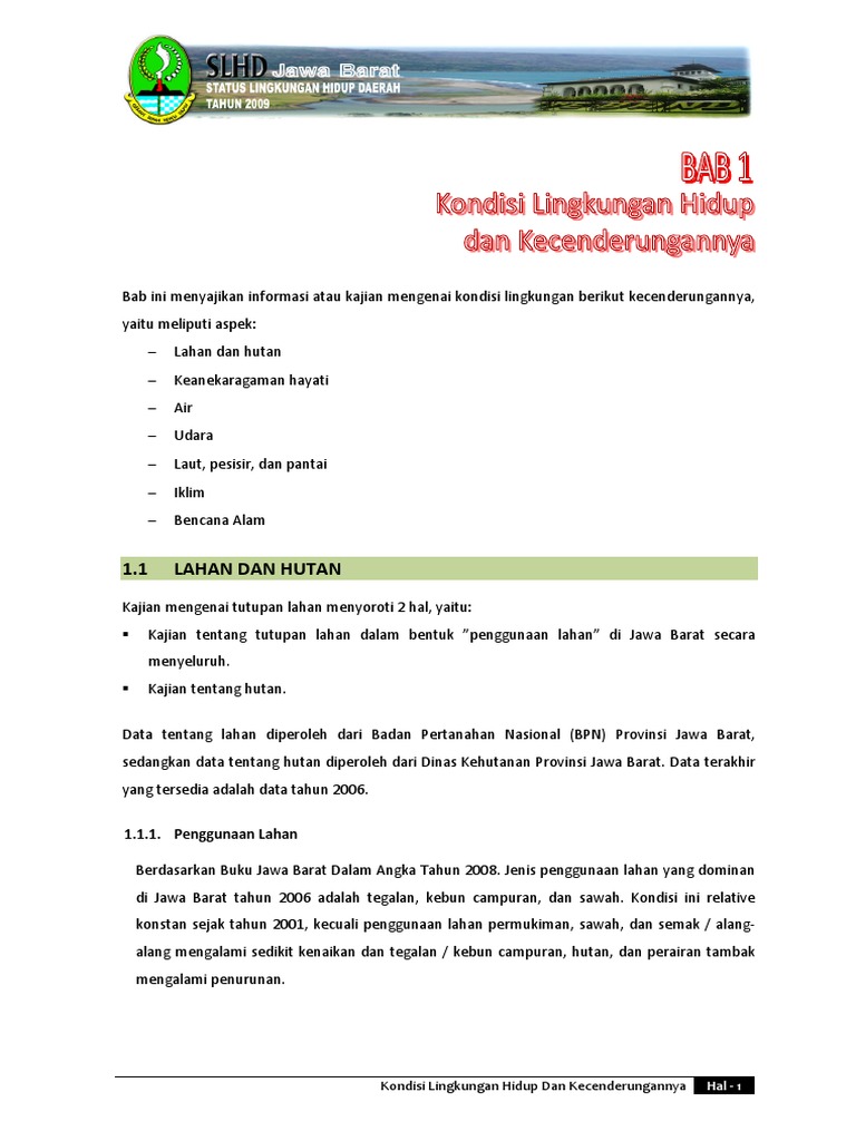 Bab I Kondisi Lingkungan Hidup Dan Kecenderunganny