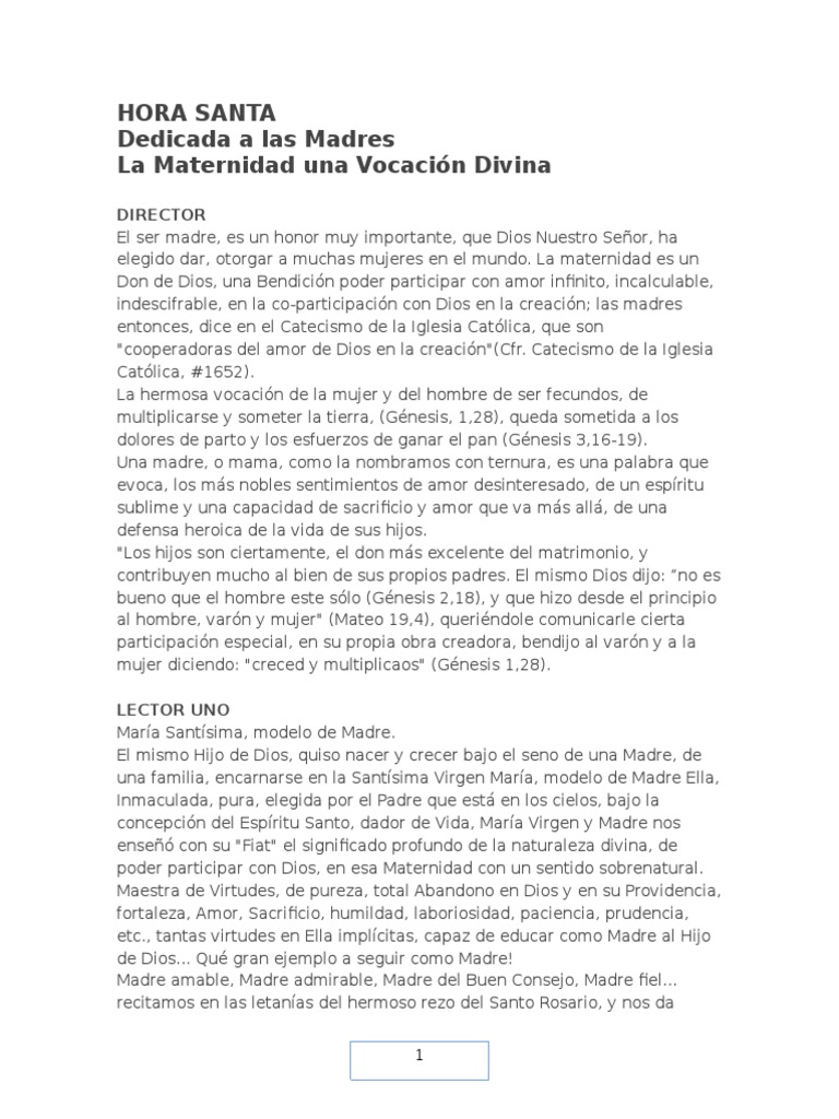 Hora Santa para Madres de Familia | PDF | María, madre de Jesús ...