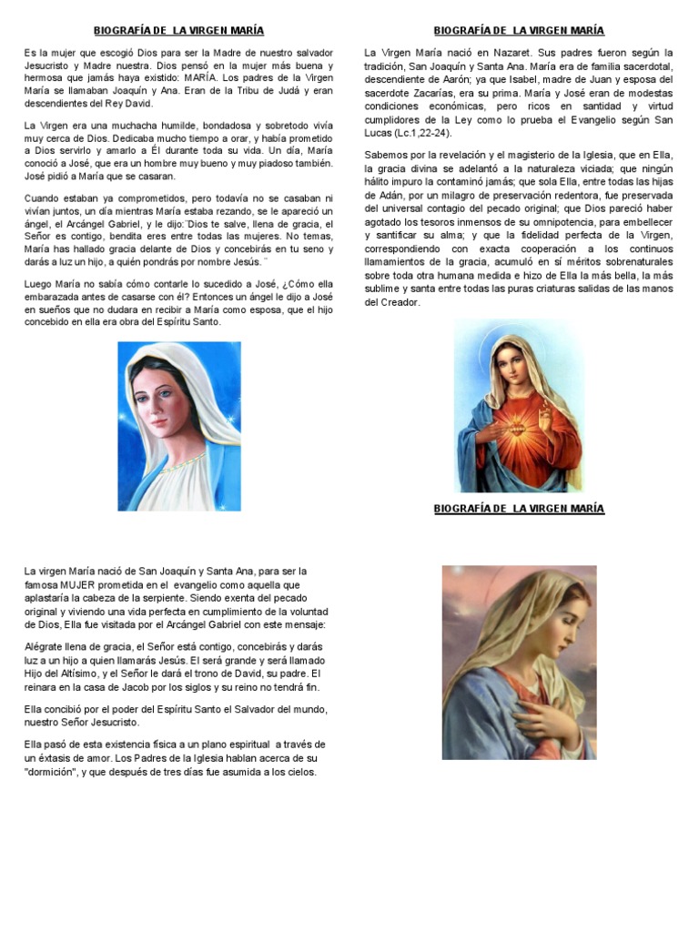 Biografía de La Virgen María | PDF | María, madre de Jesús | San José