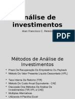 Análise de investimentos: métodos e exemplos