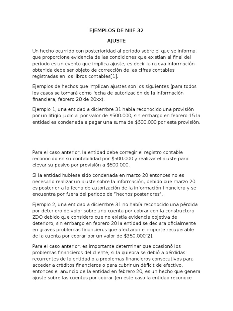 Ejemplos de Niif 32 | PDF | normas internacionales de INFORMACION ...