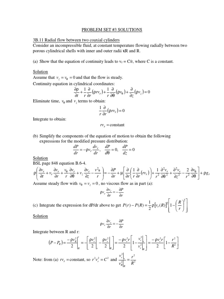 ChE441 Problem Set 3 PDF | PDF | Fluid Dynamics | Soft Matter
