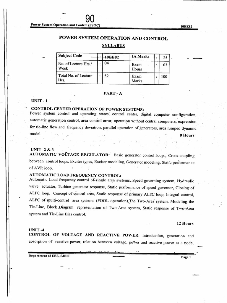 Power System Operation and Control PDF Scada Electric Power System
