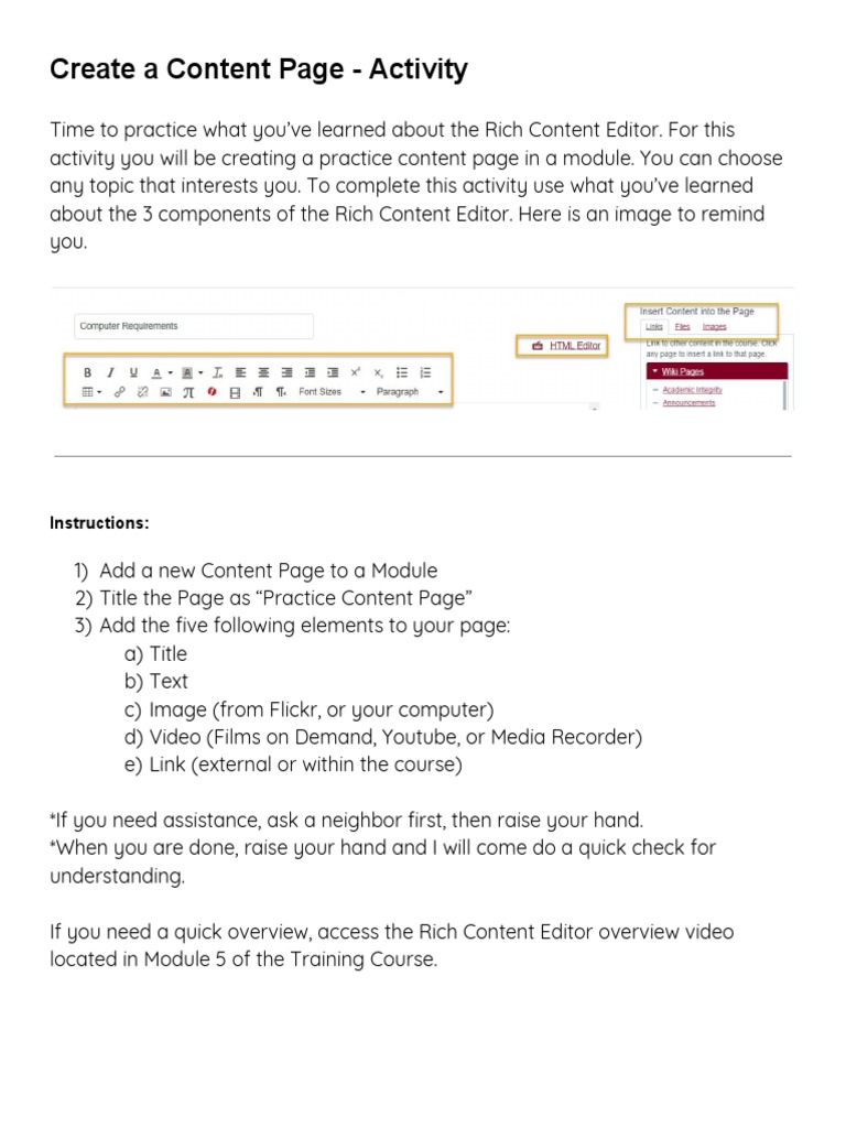 Createacontentpage | PDF