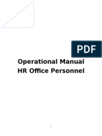 Operations Manual H R Office Personnel