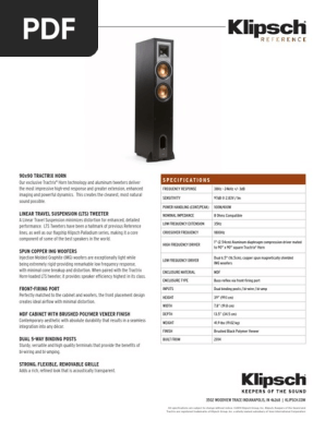 klipsch r26f specs