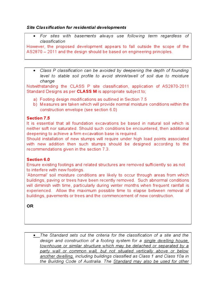 Site Classification for Residential Developments | PDF | Home & Garden ...