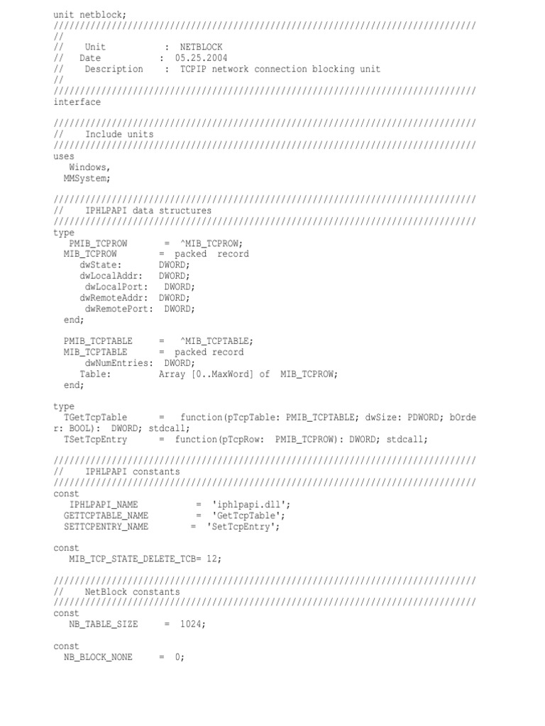TCP/IP Network Connection Blocking Unit | PDF | Technology & Engineering