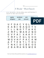 Letter A Word Search