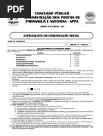 Prova para jornalista do concurso Appa 2016