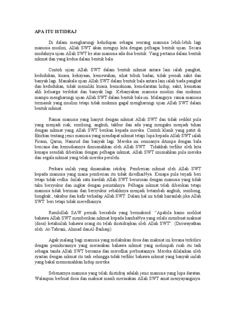 Apa Itu Istidraj Pdf