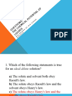 Question Chemical Potential of Liquid