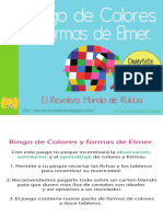 Bingo de Colores y Formas de Elmer by Rukkia (A4)