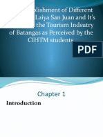 The Establishment of Different Resorts at Laiya San Juan and It's Impact To The Tourism Indsutry of Batangas As Perceived by The CIHTM Students