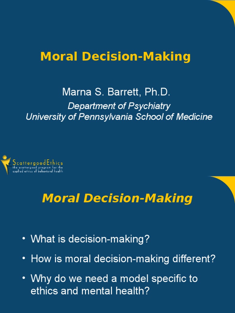 Moral Decision Making Morality Decision Making