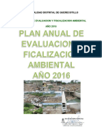 Plan Anual de Evaluacion y Fiscalizacion Ambiental Año 2016 Querecotillo Pra Oefa Piura PDF