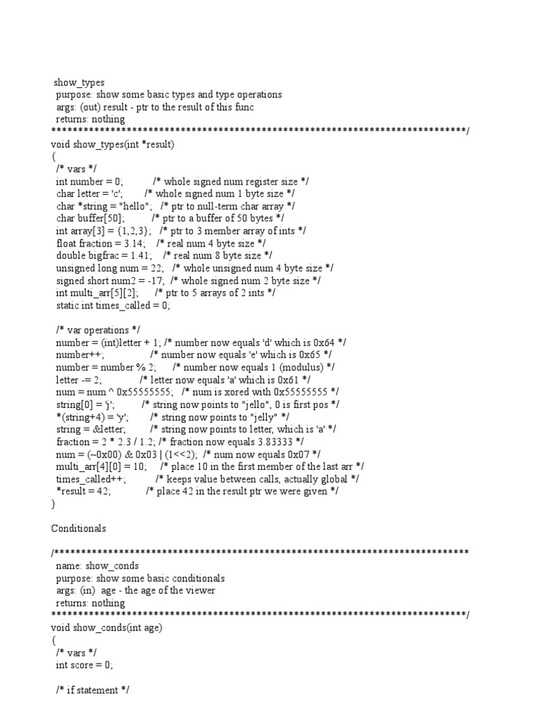 Show Some Basic Types and Type Operations | PDF | Areas Of Computer ...