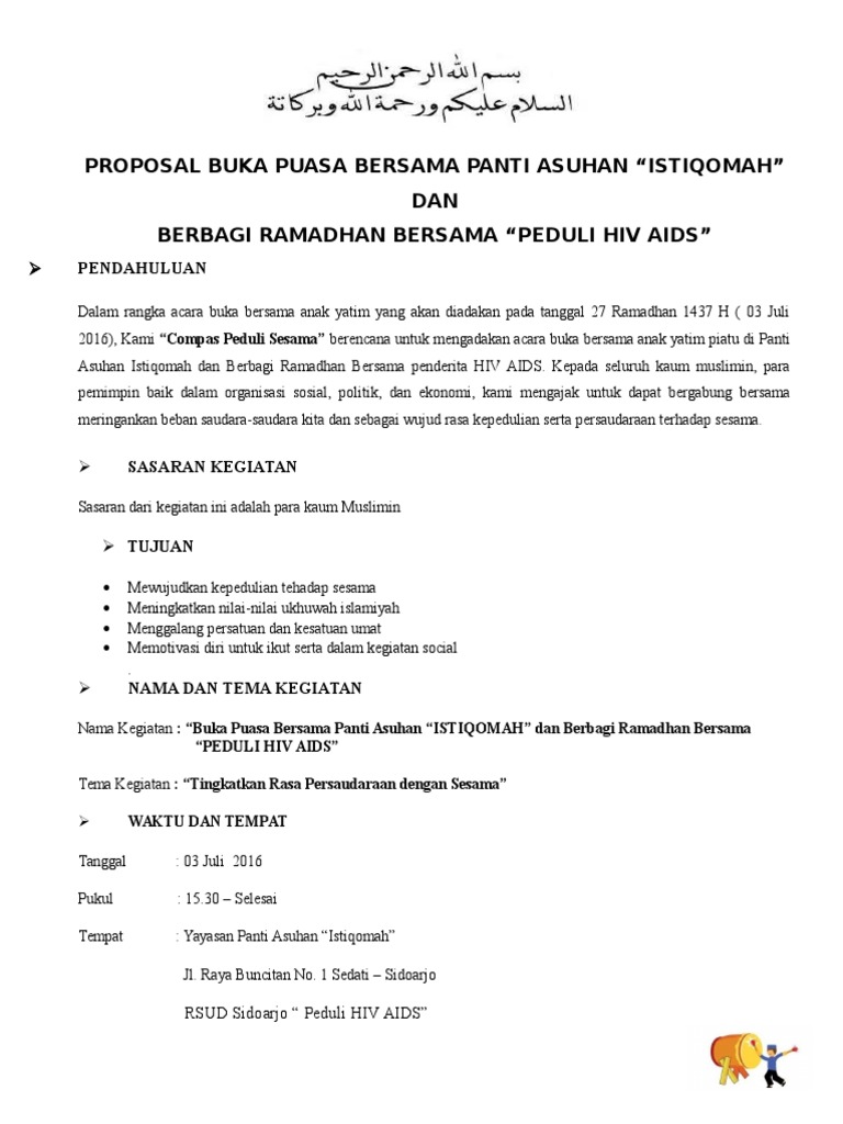 Proposal Buka Puasa Bersama Anak Yatim Piatu